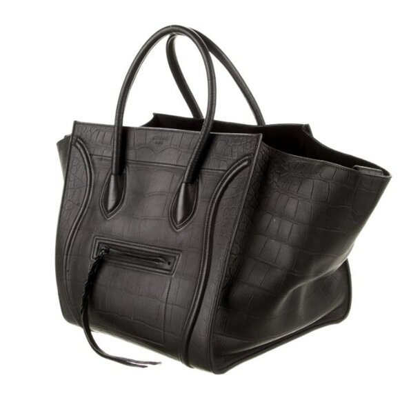 Celine Crocodile Embossed Phantom  / BLACK Medium Rare Edition 100% Authentic - Picture 2 of 15